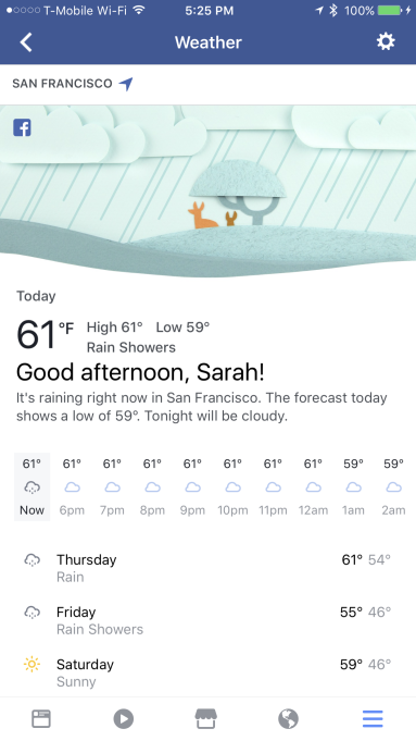 Facebook Weather 2