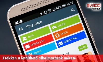 Csökken a Google Play Áruházban elérhető szoftverek mérete